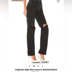 Re/done jeans in washed black grey color size 24